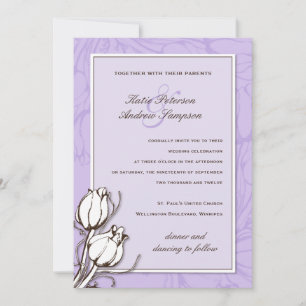 Vintage Tulips Wedding Invitations