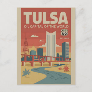 Vintage Tulsa Oklahoma Oil Capital of the World  Postcard