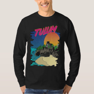 Vintage Tulum Beach Mayan Ruins Mexico Vacation So T-Shirt