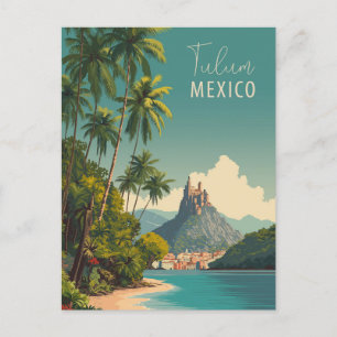 Vintage Tulum Mexico Travel Postcard
