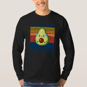 Vintage Tummy Ache Survivor Cute Avocado T-Shirt