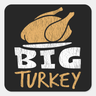 Vintage Turkey Day Family Matching Thanksgiving Square Sticker