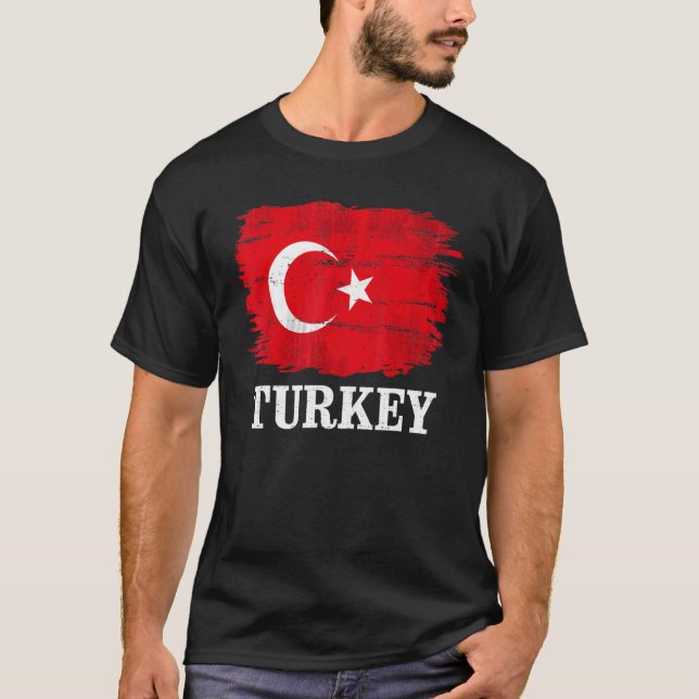 Vintage Turkey Flag For Turkish T-Shirt (Front)