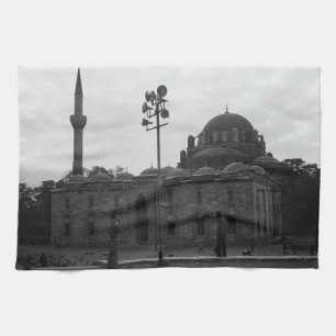 Vintage Turkey Istanbul Beyazit camii mosque Tea Towel
