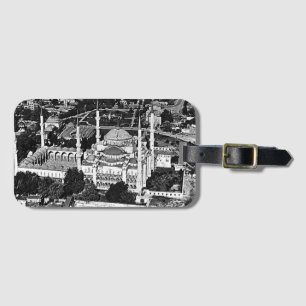 Vintage Turkey Istanbul blue mosque overview 1970 Luggage Tag
