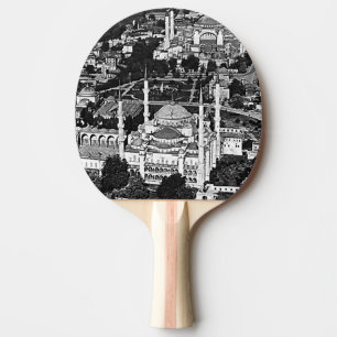 Vintage Turkey Istanbul blue mosque overview 1970 Ping Pong Paddle
