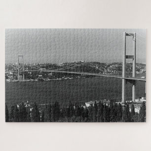 Vintage Turkey Istanbul Bosphorus bridge Jigsaw Puzzle