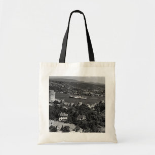 Vintage Turkey Istanbul Bosphorus fortress Canvas Tote Bag