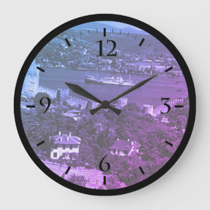 Vintage Turkey Istanbul Bosphorus fortress Large C Large Clock