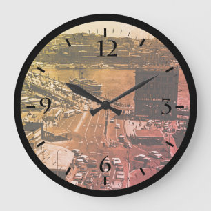Vintage Turkey Istanbul Karakoy Galata bridge Larg Large Clock