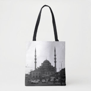 Vintage Turkey Istanbul The Yeni Camii mosque Tote Bag