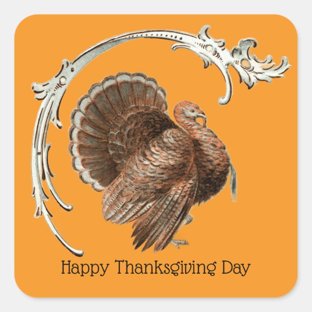 Vintage Turkey Square Sticker (Front)