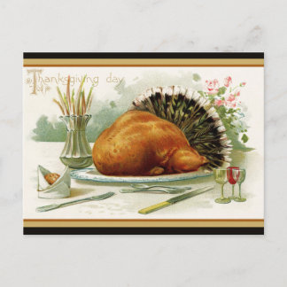 Vintage Turkey Thanksgiving Dinner Postcard