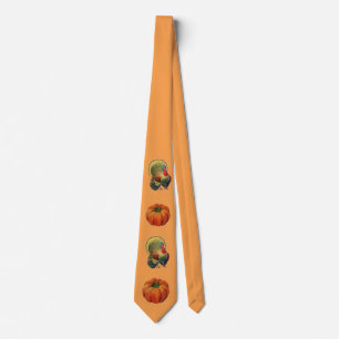 Vintage Turkeys And Pumpkins Tie