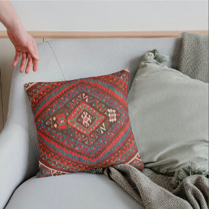 Vintage Turkish Kilim Carpet Rug  Cushion