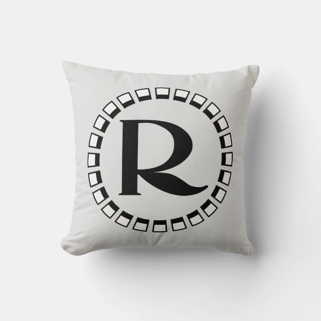 Vintage turn of the century, monogram R Cushion (Front)