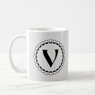 Vintage turn of the century, monogram V Coffee Mug