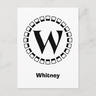 Vintage turn of the century, monogram W Postcard