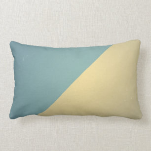 Vintage Turquoise Blue Cream ColorBlock Background Lumbar Cushion