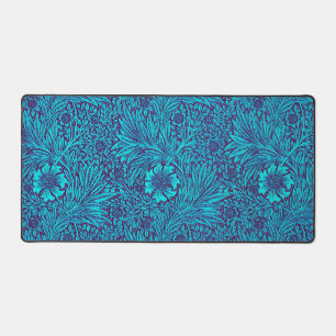 Vintage turquoise dark purple floral pattern desk mat