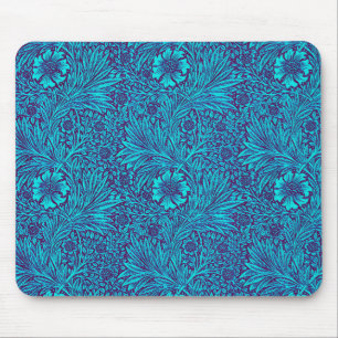 Vintage turquoise dark purple floral pattern mouse pad