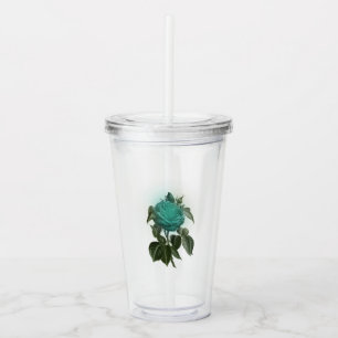 Vintage Turquoise Rose Acrylic Tumbler