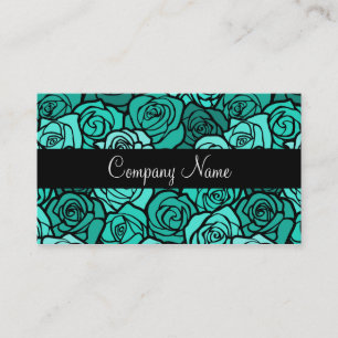 Vintage turquoise roses Business Card
