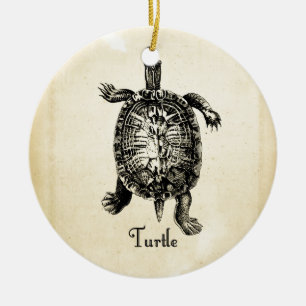 VINTAGE TURTLE CERAMIC TREE DECORATION