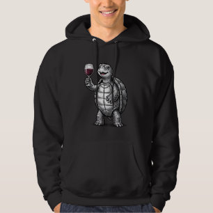 Vintage Turtle Holding Wine Glass Shirt Design_1
