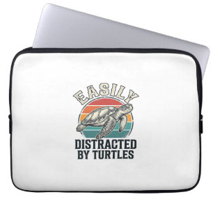 Vintage Turtle Lover Easily Distracted by Turtles Laptop Sleeve