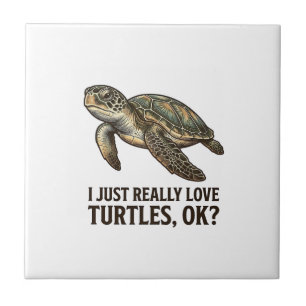Vintage Turtle Lover Funny Sea Turtle Shirt_1 Ceramic Tile