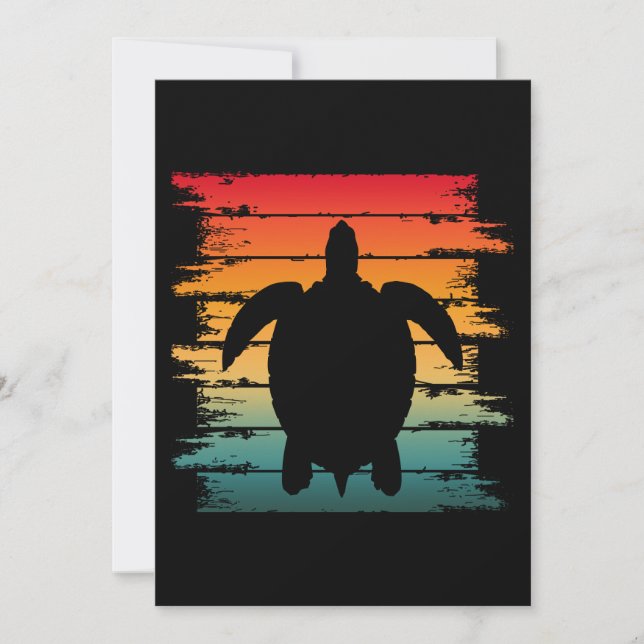 VINTAGE TURTLE SEA CREATURE REPTILE INVITATION (Front)