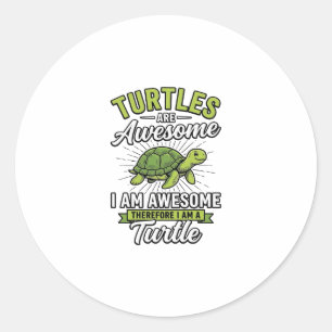 Vintage Turtles Are Awesome Funny Turtle Shirt_1 Classic Round Sticker