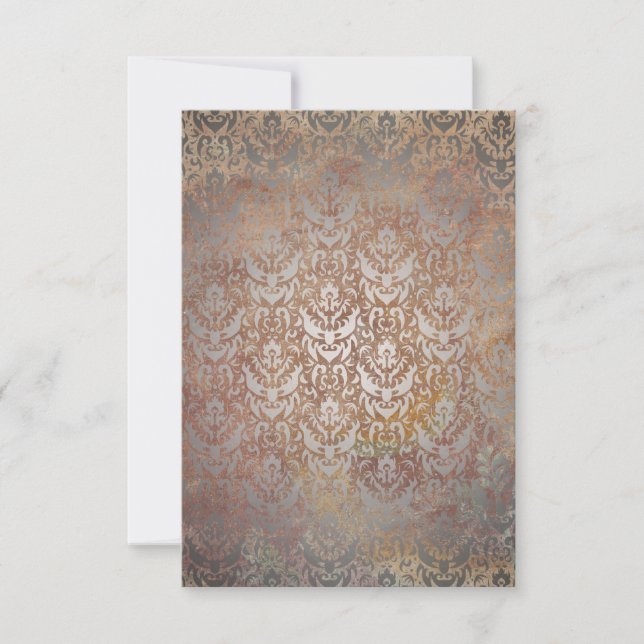 Vintage Tuscan Damask Elegant RSVP Cards (Front)