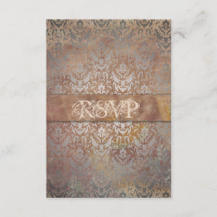 Vintage Tuscan Damask Elegant RSVP Cards