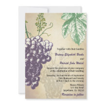 Vintage Tuscan Winery Vineyard Wedding Invitations