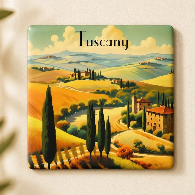 Vintage Tuscany Countryside Custom Text Magnet (Creator Uploaded)