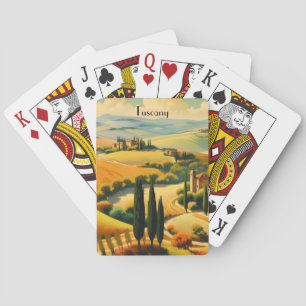 Vintage Tuscany Countryside Custom Text Playing Cards