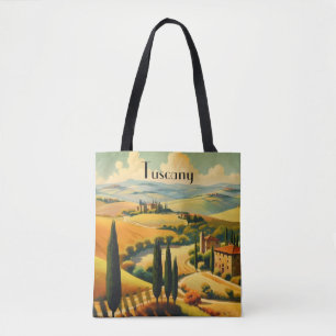 Vintage Tuscany Countryside Custom Text Tote Bag
