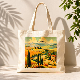 Vintage Tuscany Countryside Custom Text Tote Bag