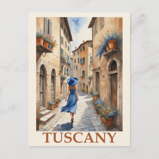 Vintage Tuscany Italy Italian Travel Postcard (Front)