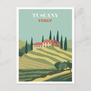 Vintage Tuscany Italy Italian Villa Retro Travel Postcard