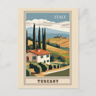 Vintage Tuscany Italy Italian Villa Retro Travel Postcard