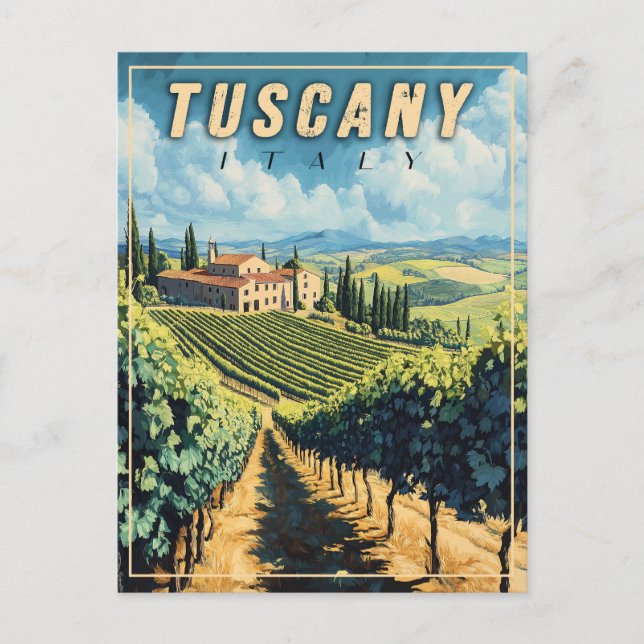 Vintage Tuscany Italy  Postcard (Front)