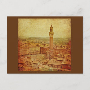 Vintage Tuscany, mediaeval Siena Postcard