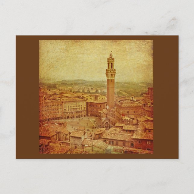 Vintage Tuscany, mediaeval Siena Postcard (Front)