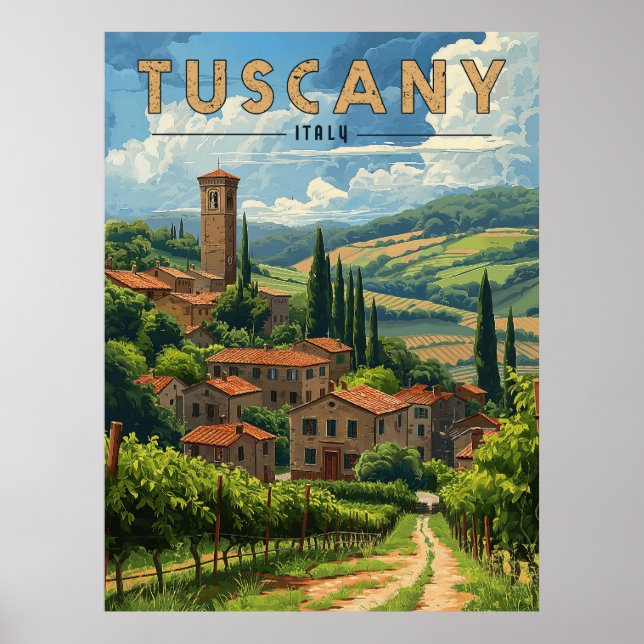 Vintage Tuscany Travel  Poster (Front)