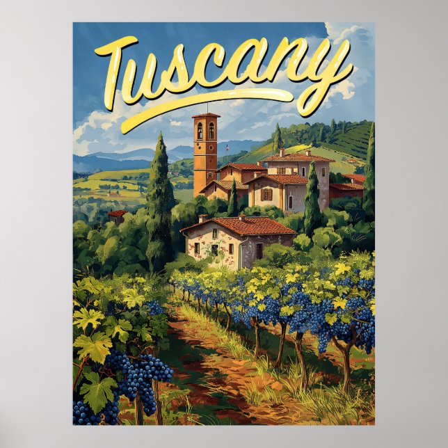 Vintage Tuscany Travel  Poster (Front)