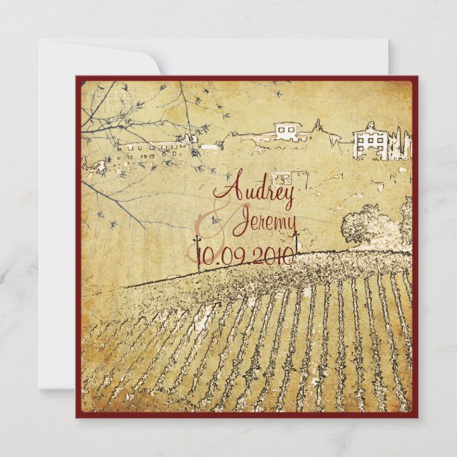Vintage, Tuscany Vinyard/wedding invitations (Front)