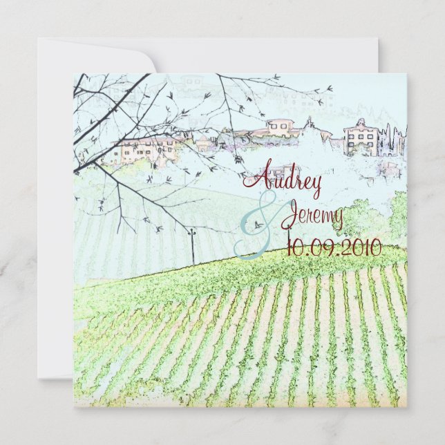 Vintage, Tuscany Vinyard/wedding invitations (Front)